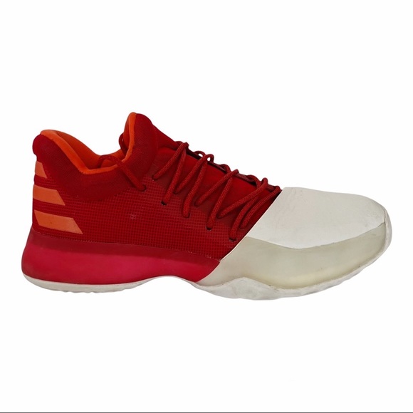 adidas Other - Adidas James Harden Red and White Volume 1 Basketball Shoes Size 7